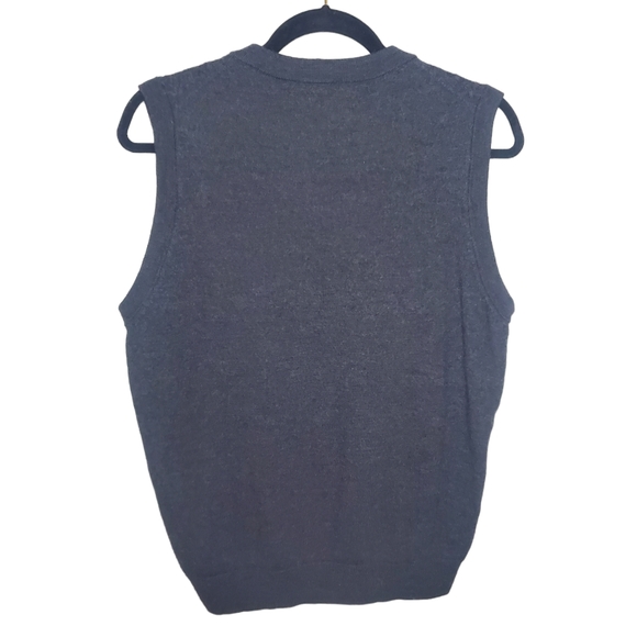 Nordstrom Cable Knit Sweater Vest Grey 100% Extra Fine Merino Wool Large Men's - Picture 6 of 11